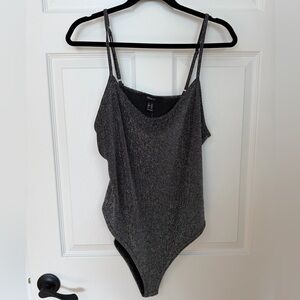 Forever 21+ Glittery Black Bodysuit